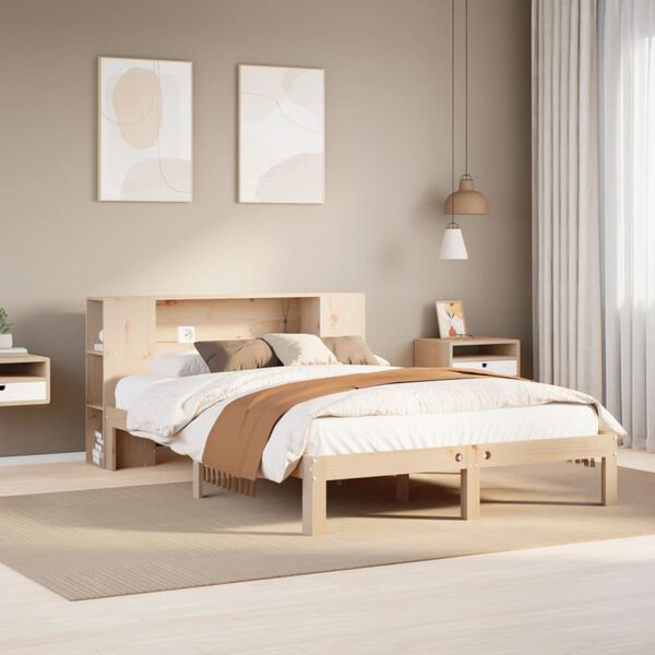 vidaXL Lit biblioth&egrave;que sans matelas 120x190 cm bois de pin massif