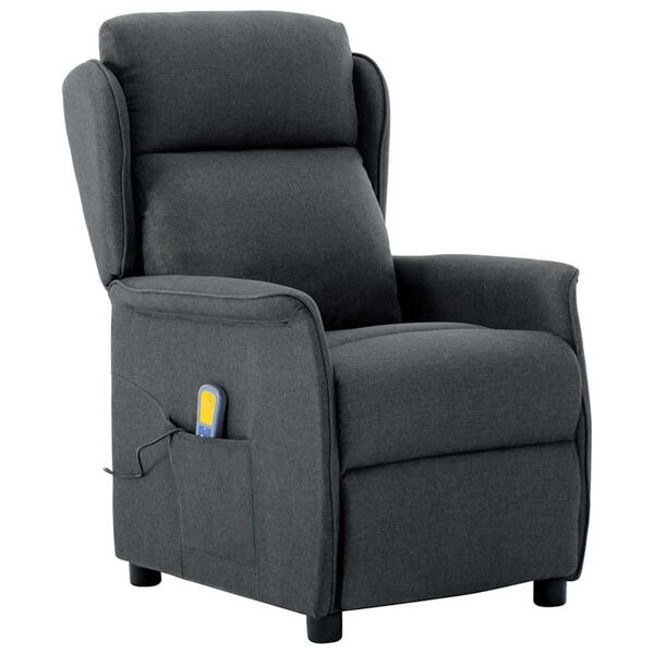 vidaXL Chaise de massage Gris fonc&eacute; 93.5 x 67.5 x 101.5 cm tissu