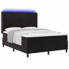 vidaXL Lit &agrave; Ressorts avec Matelas LED Noir 160 x 200 cm Velours