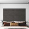 vidaXL T&ecirc;te de lit murale 12 pcs Gris fonc&eacute; 90 x 15 cm tissu