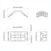 vidaXL Support 2 pcs Zinc&eacute; 106 x 55 x 1,5mm Acier
