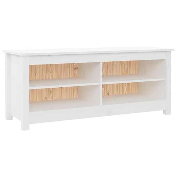vidaXL Banc &agrave; chaussures Blanc 110x38x45,5 cm Bois de pin massif