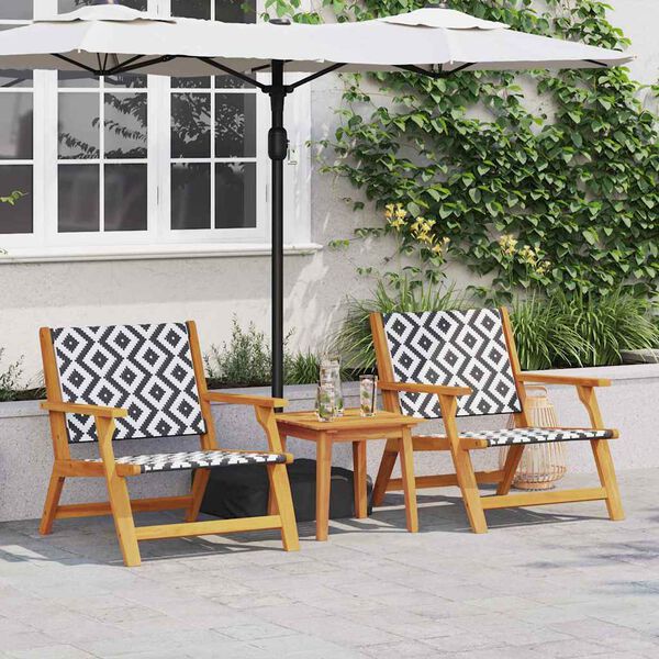 vidaXL Mobilier de jardin 2 pcs Noir et Blanc 67 x 78 x 73 cm