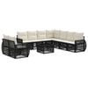 vidaXL Ensemble de canap&eacute; de jardin 10 pc Noir et blanc cr&egrave;me