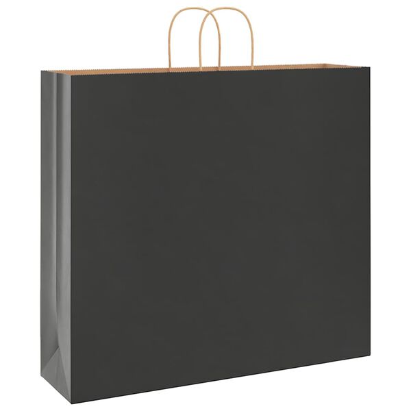 vidaXL Sacs en papier 50 pcs avec poign&eacute;es noir 54x15x49 cm
