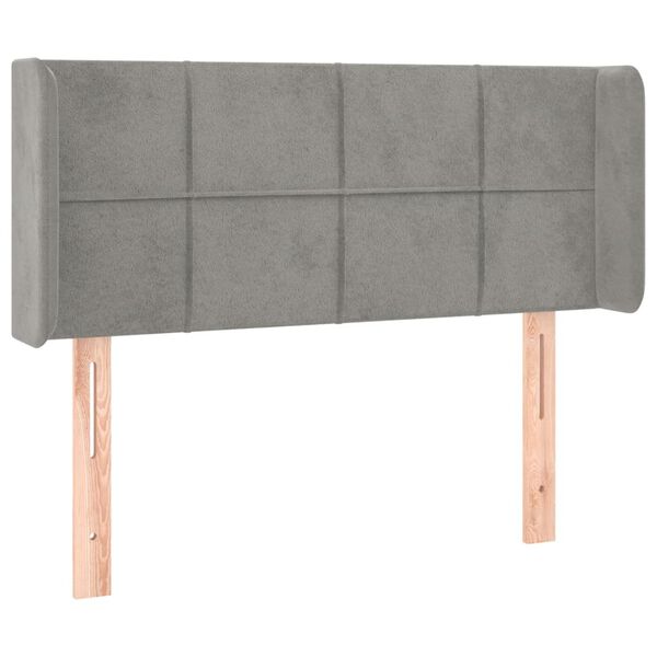 vidaXL T&ecirc;te de lit avec oreilles Gris clair 83x16x78/88 cm Velours