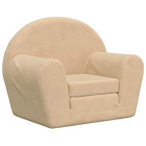 vidaXL Canap&eacute;-lit pour enfants cr&egrave;me peluche douce