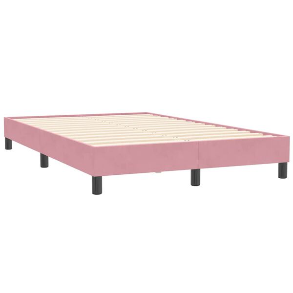 vidaXL Sommier à lattes de lit sans matelas rose 120x210 cm velours