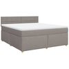 vidaXL Sommier &agrave; lattes de lit avec matelas Taupe 180x200 cm Tissu