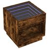 vidaXL Table de chevet avec LED infini ch&ecirc;ne fum&eacute; 50x50x50 cm
