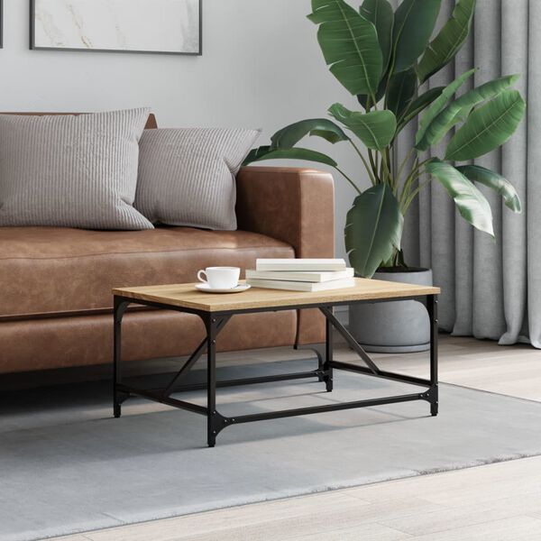vidaXL Table basse ch&ecirc;ne sonoma 75x50x35 cm bois d'ing&eacute;nierie