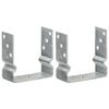 vidaXL Piquets de cl&ocirc;ture 2 pcs Argent&eacute; 14x6x15 cm Acier galvanis&eacute;