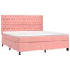 vidaXL Sommier &agrave; lattes de lit matelas et LED Rose 160x200 cm Velours