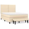 vidaXL Sommier &agrave; lattes de lit avec matelas Cr&egrave;me 140x200 cm Tissu