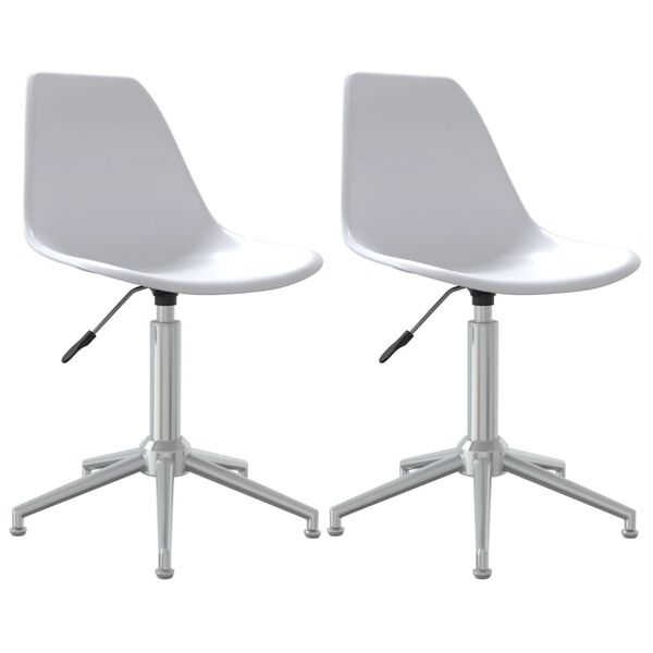 vidaXL Chaises pivotantes &agrave; manger lot de 2 blanc PP
