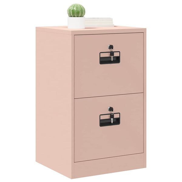 vidaXL Cabinet de Dossier Rose 44 x 50 x 106.5 cm Acier Lamin&eacute; &agrave; Froid
