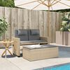 vidaXL Banc inclinable de jardin avec coussins beige r&eacute;sine tress&eacute;e