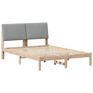 vidaXL Cadre de lit avec t&ecirc;te de lit Marron 135 x 190 cm Pin massif
