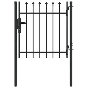 vidaXL Porte de Cl&ocirc;ture Gris 103 x 150 cm Acier enduit de poudre