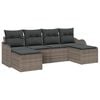 vidaXL Ensemble de canap&eacute; de jardin 6 pc Gris polyrotin