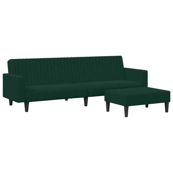 vidaXL Ensemble de canap&eacute;s 2 pcs vert fonc&eacute; velours