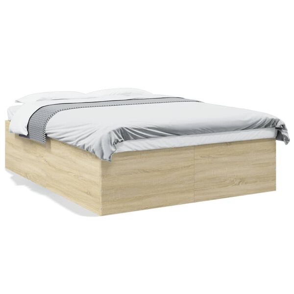 vidaXL Cadre de lit sans matelas ch&ecirc;ne sonoma 160x200 cm