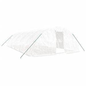 vidaXL Serre avec cadre en acier blanc 50 m&sup2; 10x5x2,3 m