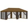 vidaXL Gazebo avec murs lat&eacute;raux 6 x 3 m Taupe Polyester et Acier 190