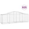 vidaXL Paniers &agrave; gabions arqu&eacute;s 25 pcs 200x50x60/80 cm fer galvanis&eacute;