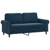 vidaXL Canap&eacute; 2 places et oreillers et coussins Bleu 140 cm Velours