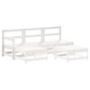 vidaXL Salon de jardin 5 pcs avec coussins blanc bois massif