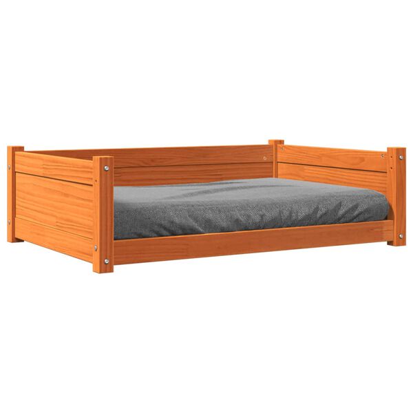 vidaXL Lit pour chien cire marron 95,5x65,5x28 cm bois de pin massif