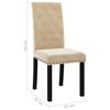 vidaXL Chaises &agrave; manger lot de 2 cr&egrave;me velours