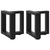 vidaXL Pieds de table basse en T, 2 pi&egrave;ces, noir, 30 x 25 x (30-31) cm, acier