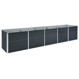 vidaXL Lit sur&eacute;lev&eacute; de jardin Acier galvanis&eacute; 400x80x45 cm Anthracite