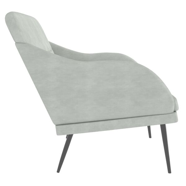vidaXL Banc Gris clair 110x76x80 cm Velours