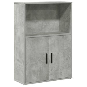 vidaXL Biblioth&egrave;que gris b&eacute;ton 60x24x85 cm bois d'ing&eacute;nierie