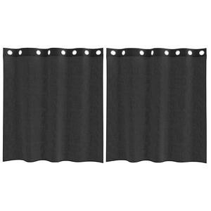 vidaXL Rideaux en voile avec &oelig;illets 2 pcs noir 140x140 cm