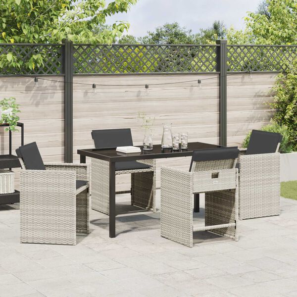 vidaXL Ensemble de salle &agrave; manger pour jardin 5 pcs Gris clair