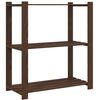 vidaXL Support de rangement &agrave; 3 niveaux marron 80x38x90 cm bois de pin