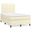 vidaXL Sommier &agrave; lattes de lit avec matelas Cr&egrave;me 120x200cm Similicuir