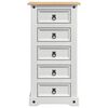 vidaXL Table de chevet avec tiroir Blanc 53 x 39 x 103 cm Pin massif