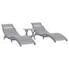 vidaXL Chaises longues lot de 2 avec table gris bois massif d'acacia