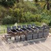 vidaXL Ensemble &agrave; manger de jardin coussins 19 pcs R&eacute;sine tress&eacute;e Gris