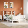 vidaXL Lit biblioth&egrave;que sans matelas blanc 140x190 cm bois pin massif
