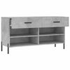 vidaXL Banc &agrave; chaussures gris b&eacute;ton 102x35x55 cm bois d'ing&eacute;nierie