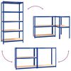 vidaXL &Eacute;tag&egrave;res &agrave; 5 niveaux 2pcs Bleu Acier et bois d'ing&eacute;nierie