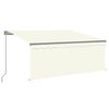 vidaXL Auvent r&eacute;tractable manuel avec store et LED 3,5x2,5 m Cr&egrave;me