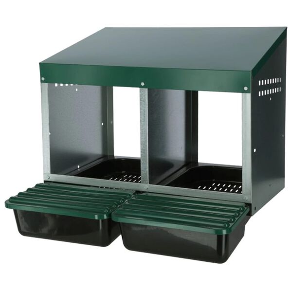 Kerbl Double nid de ponte de poules 53 x 52 x 43,5 cm Plastique Vert