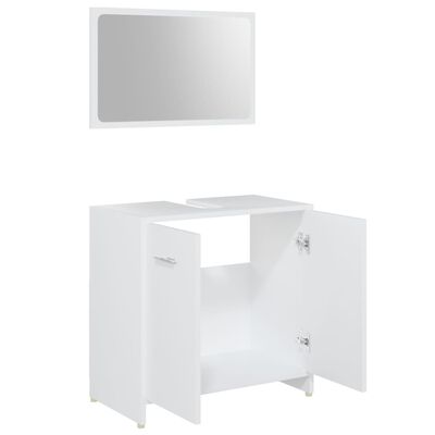 vidaXL Ensemble de meubles salle de bain 4 pcs blanc bois d’ingénierie